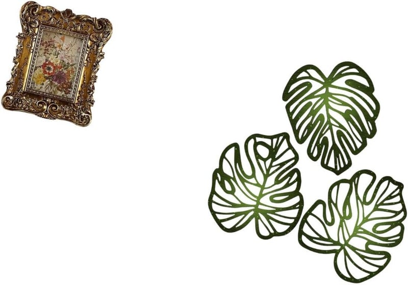 1 Photo Frame Retro Vintage Table Picture Frame Palm Leaves Wall Plaque Artistic Decor Suitable for Living Room Cafe Office Gift Giving - Image 5
