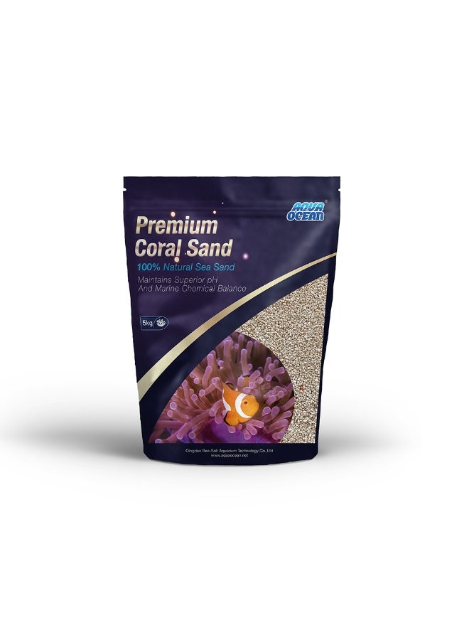AQUA OCEAN رمل كورال أكوا أوشن بريميوم - الحجم #4 (3-5 مم)، 5 كجم ركيزة طبيعية للأحواض المائية - Image 2
