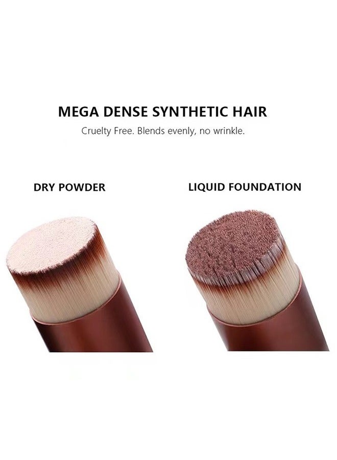 Generic Foundation Brush for Liquid Makeup Flat Top Kabuki Synthetic Professional Makeup Brushes Liquid Blending Mineral Powder Buffing Stippling Makeup Tools Pink - Image 3