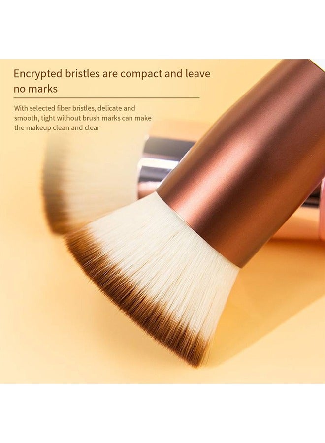 Generic Foundation Brush for Liquid Makeup Flat Top Kabuki Synthetic Professional Makeup Brushes Liquid Blending Mineral Powder Buffing Stippling Makeup Tools Pink - Image 5