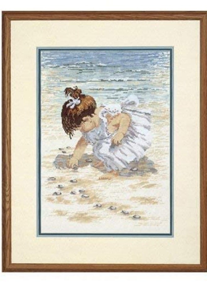 Janlynn Counted Cross Stitch Kit, Collecting Shells, 12" x 16" - Image 2