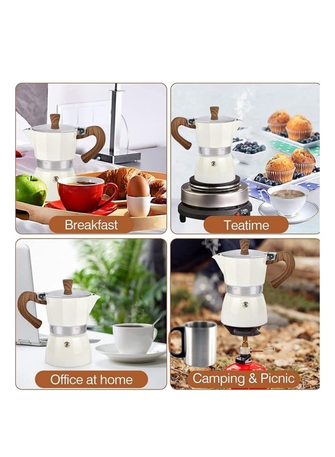 MIXDE Espresso Maker, Moka Pot Manual Cuban Coffee Percolator Machine Premium Aluminum Moka Italian Espresso Greca Coffee Maker - 3 CUP 150ML  - Image 4