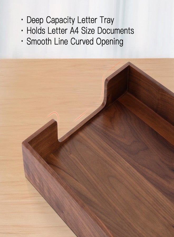 Bamber Wood Letter Tray Wooden Desk Organizer Paper Document File Tray for Office Supplies Collection Folders Notebooks, Black Walnut - Image 3