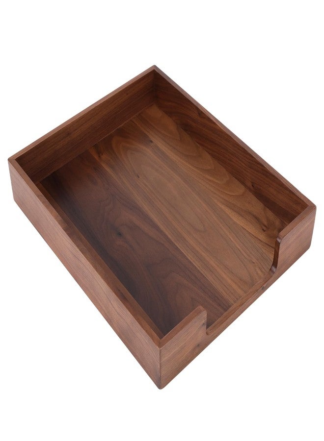 Bamber Wood Letter Tray Wooden Desk Organizer Paper Document File Tray for Office Supplies Collection Folders Notebooks, Black Walnut - Image 1