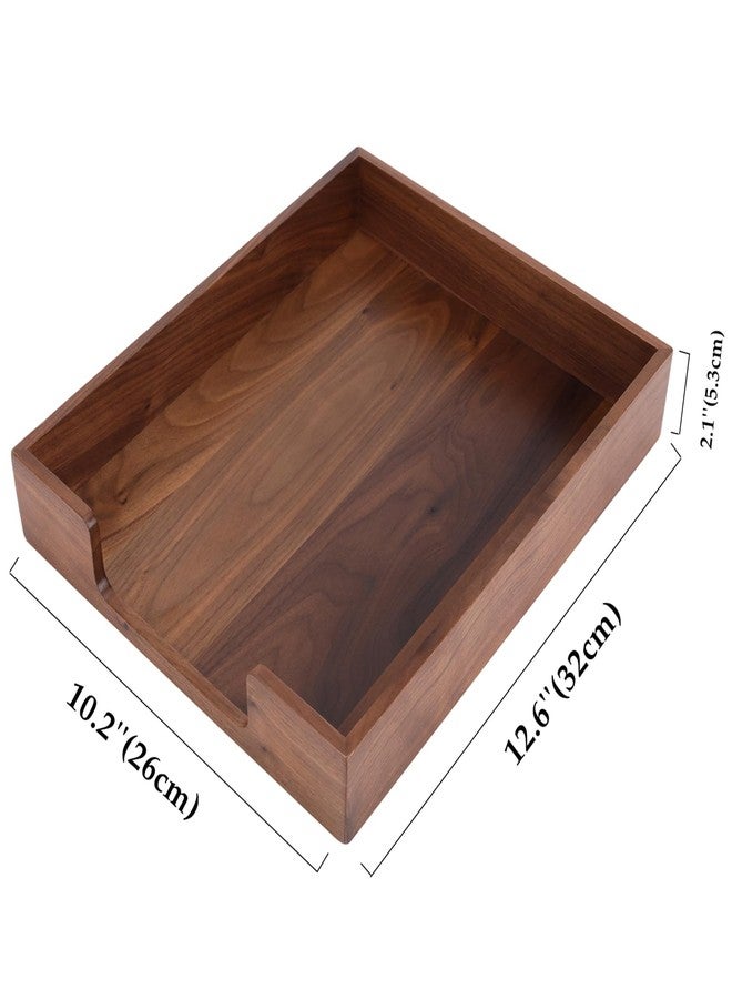 Bamber Wood Letter Tray Wooden Desk Organizer Paper Document File Tray for Office Supplies Collection Folders Notebooks, Black Walnut - Image 2