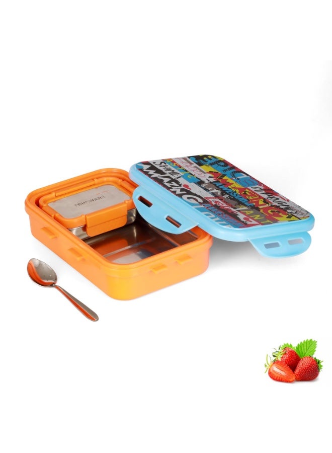 Trueware KOKO Senior Steel Lee Pu Insulated Hot Lunch Box 900ML Big Container and 150 ML Veggie Container | BPA Free | Food Grade | Keep Food hot,with spoon - Image 1