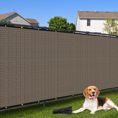 Cisvio 5ft x50ft Privacy Screen Fence 90% Blockage Heavy Duty Protective Covering Mesh Fencing for Outdoor Patio Pool Balcony Brown - Image 1