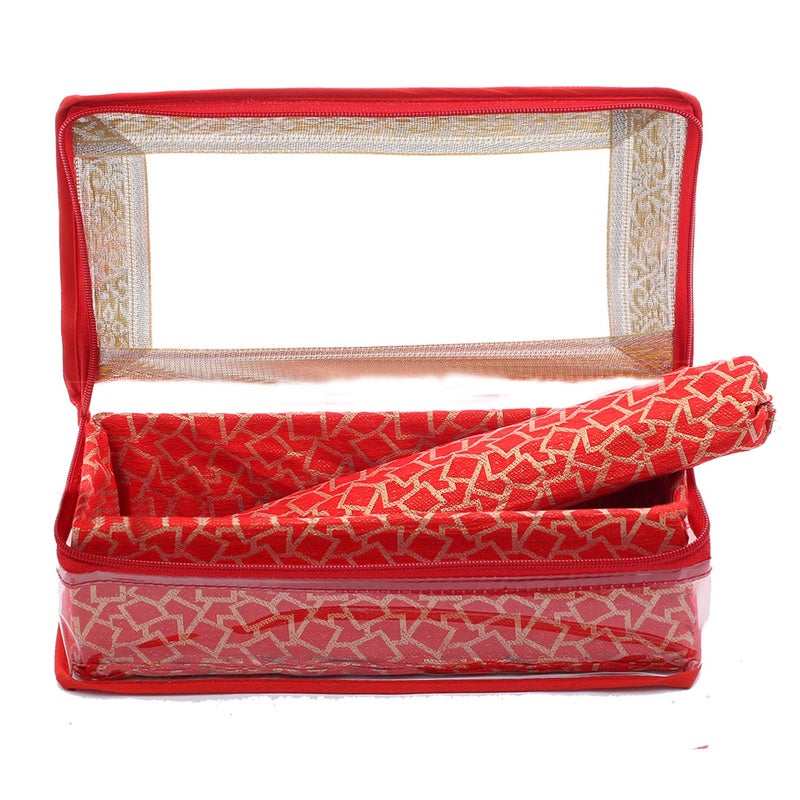Kuber Industries Kuber Industries Brocade Hardboard One Rod Bangle Box (Red) - CTKTC022881  - Image 2