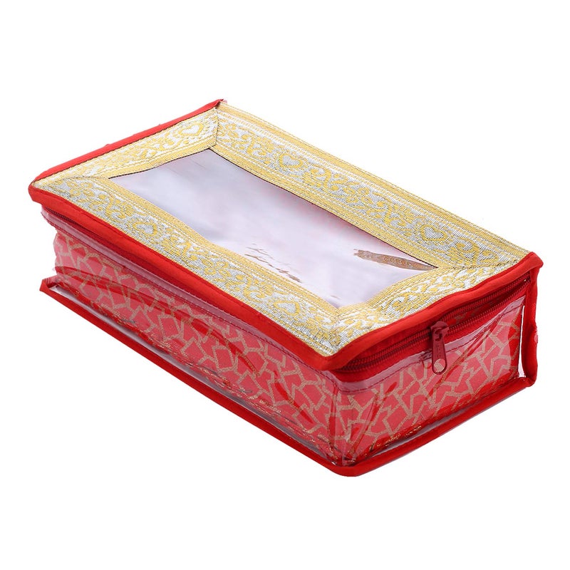 Kuber Industries Kuber Industries Brocade Hardboard One Rod Bangle Box (Red) - CTKTC022881  - Image 3