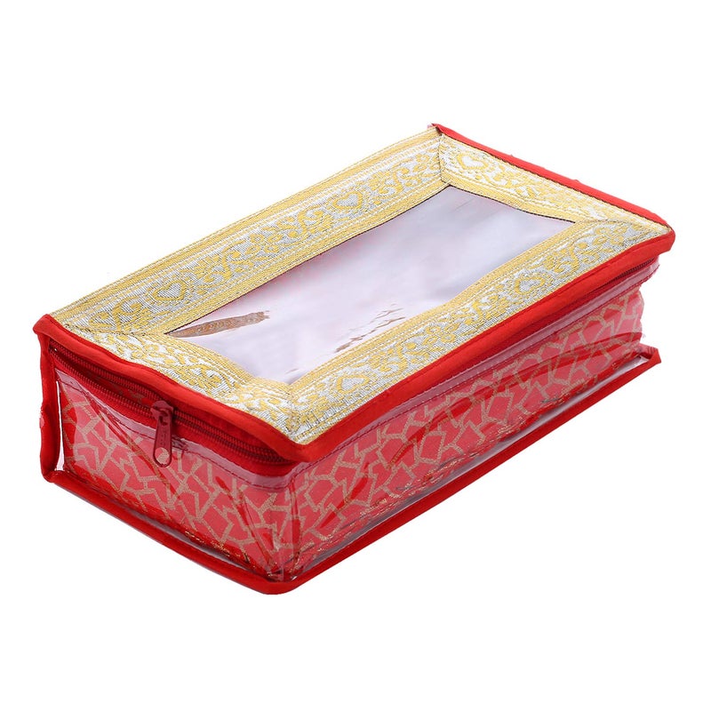 Kuber Industries Kuber Industries Brocade Hardboard One Rod Bangle Box (Red) - CTKTC022881  - Image 4