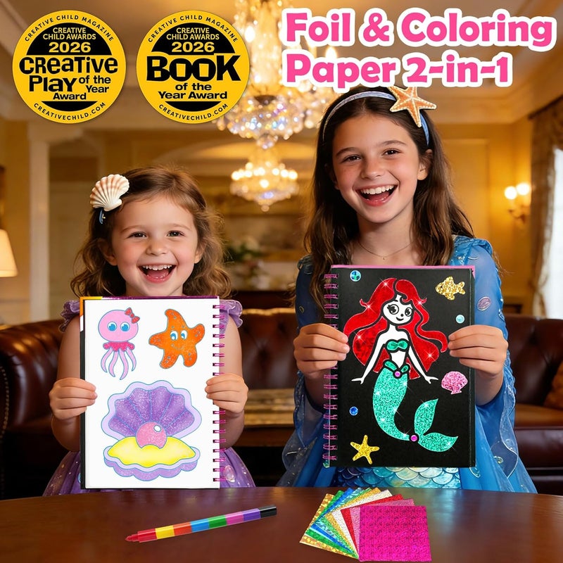 FUNNYB&G Heavy load resistant Foil Art Kit - Foil Crafts for Kids, Toys for Girls 4+ Years Old, No Mess Travel Essentials, Kids Toys, Girls Gifts, Birthday Gift, Coloring Books for Kids Long term storage compatible - Image 2
