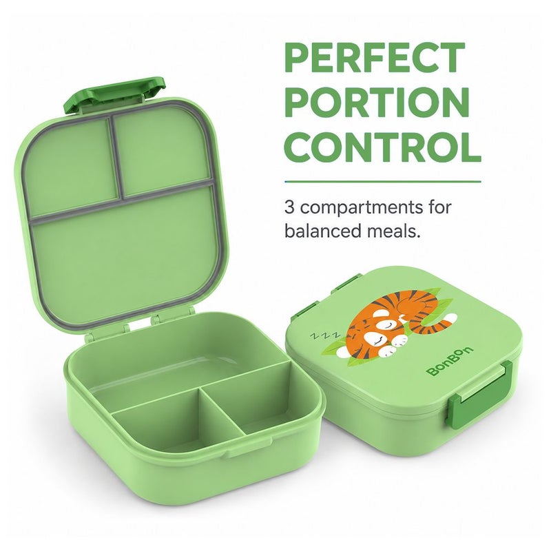 Bonbon - 3 Compartments Lunchbox with Cutlery - Tiger - Image 4