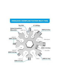 PROMASS promass 18-in-1 Snowflake Multi Tool,Function Stainless Steel Bottle Opener/Wrench, Flat Cross Screwdriver Kit Snowflake, Outdoor Durable and Portable，Great Gift for Mens (2, Sliver+Black)  - Image 1