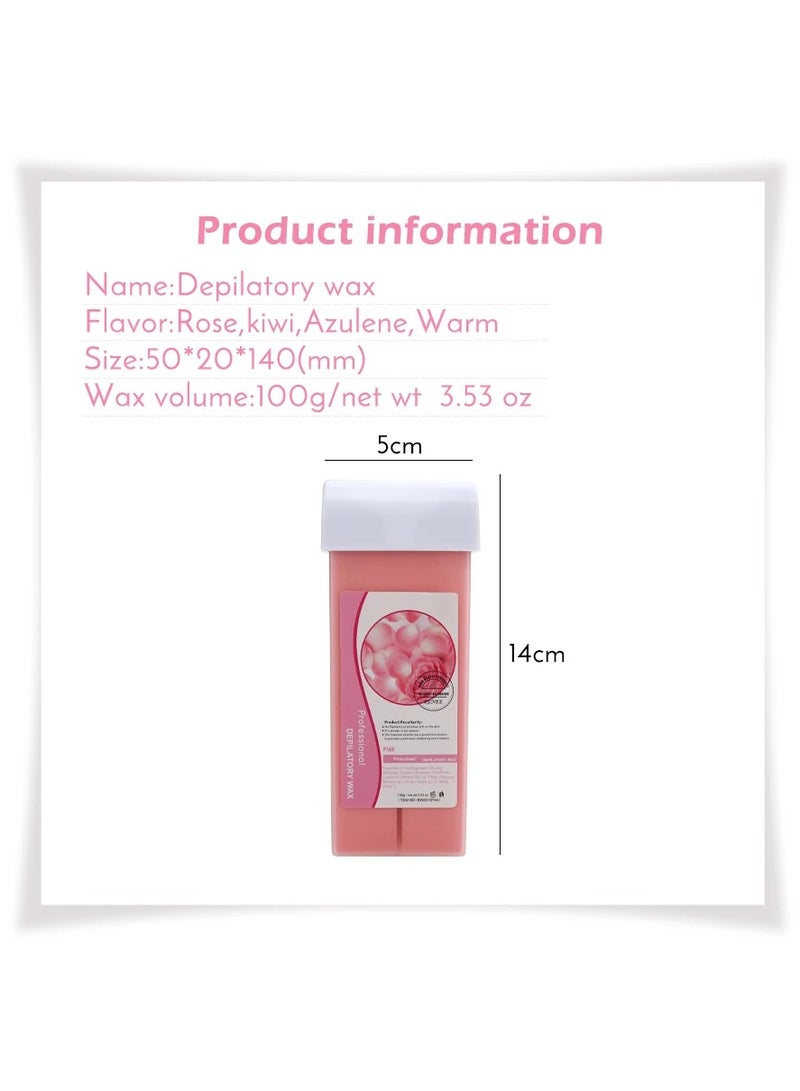 Hair Removal Wax Gentle Non-Irritating Hot Depilatory Cream Wax Cartridge Beeswax Warmer for Women and Men (100g)