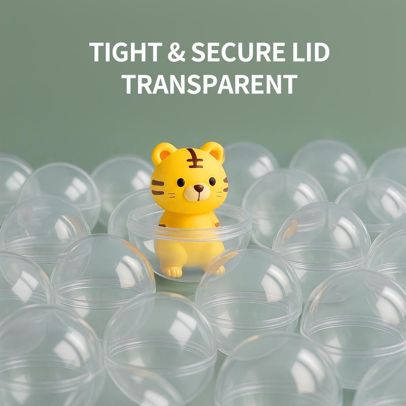 Zilphoba 50Pcs 2 Inch Vending Machine Capsules Gumball Machine Capsules Clear Plastic Ball Container Gachapon Capsule Fillable Balls for Prizes, Easter, Party Favors - Image 4