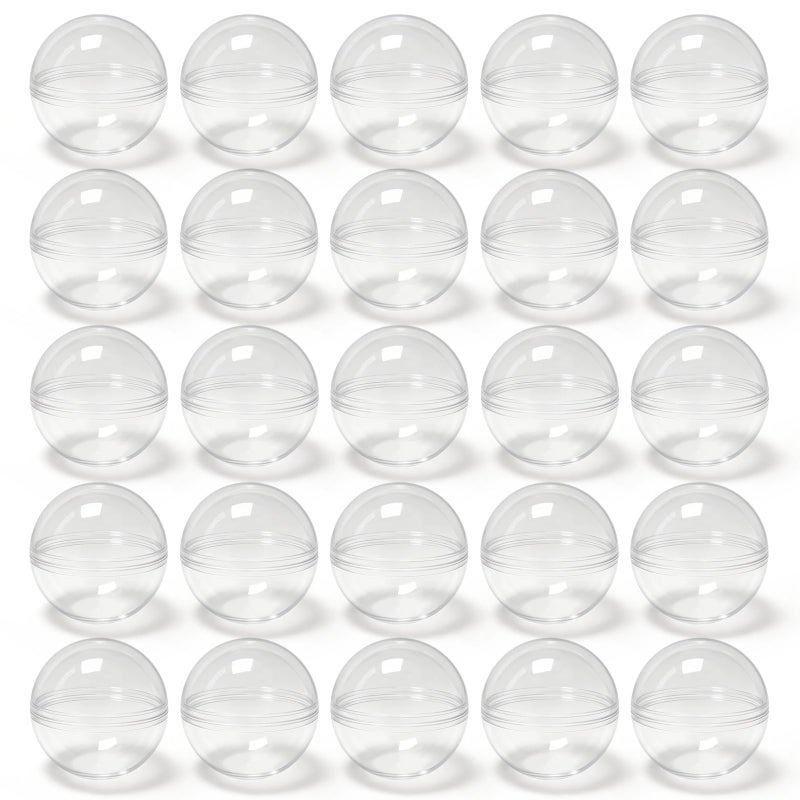 Zilphoba 50Pcs 2 Inch Vending Machine Capsules Gumball Machine Capsules Clear Plastic Ball Container Gachapon Capsule Fillable Balls for Prizes, Easter, Party Favors - Image 1