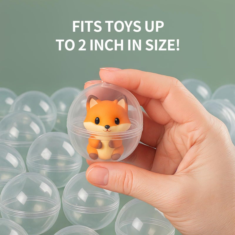 Zilphoba 50Pcs 2 Inch Vending Machine Capsules Gumball Machine Capsules Clear Plastic Ball Container Gachapon Capsule Fillable Balls for Prizes, Easter, Party Favors - Image 3