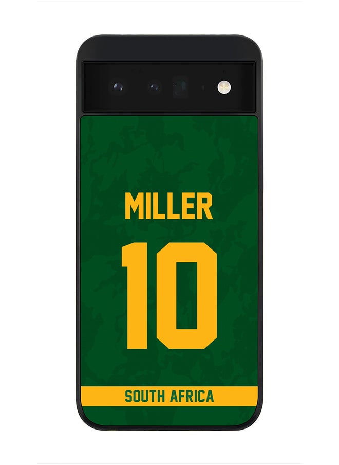 Rugged Black Edge Case for Google Pixel 6 5G, Slim fit Soft Case Flexible Rubber Edges Thin Cover - Player Name - AB de Villiers, Jersey Number- 17