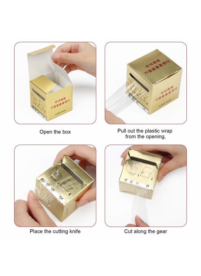 Adecco LLC - 2 Rolls Disposable Eyebrow Tattoo Plastic Wrap Preservative Film, Make Up Transparent Plastic Roller for One-Way Eyebrow Lips Permanent Makeup Accessories - Image 1