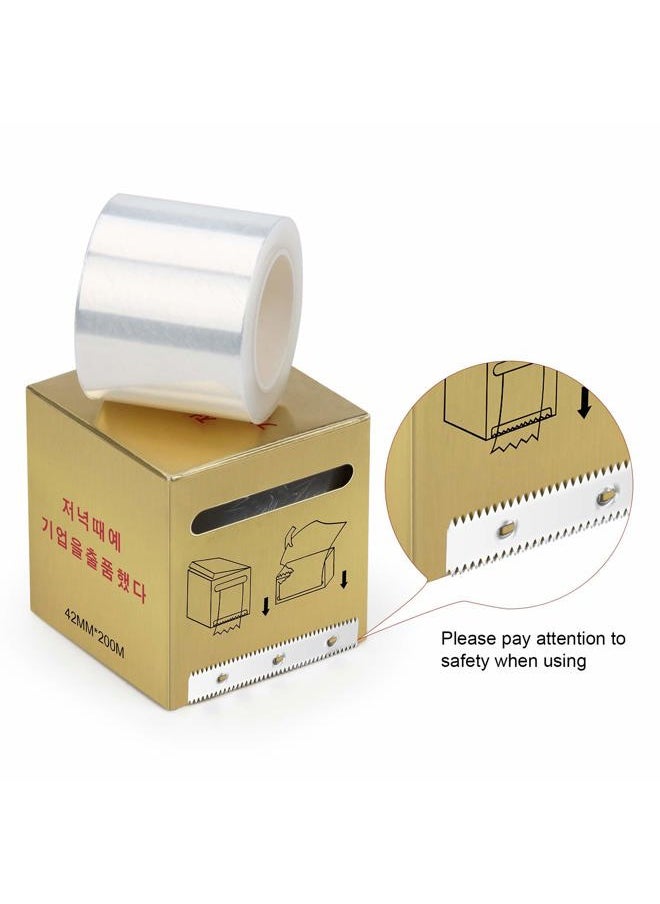 Adecco LLC - 2 Rolls Disposable Eyebrow Tattoo Plastic Wrap Preservative Film, Make Up Transparent Plastic Roller for One-Way Eyebrow Lips Permanent Makeup Accessories - Image 1