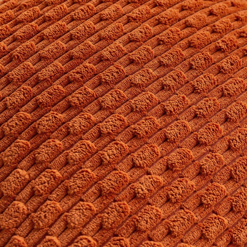 Cozoomy Set of 4 Burnt Orange Decorative Pillow Covers 18x18 Inch Corduroy Throw Pillow Covers for Bed Couch Sofa Living Room Soft Cushion Cases - Image 5