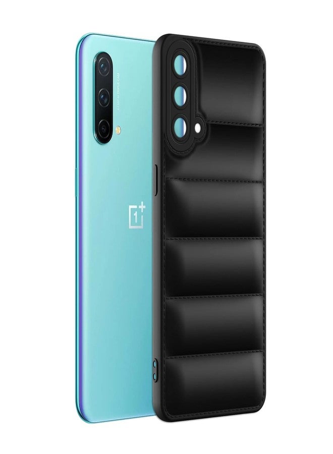 Plus Puffer Case Camera Protection Soft Back Cover for OnePlus Nord CE 5G - Black - Image 3
