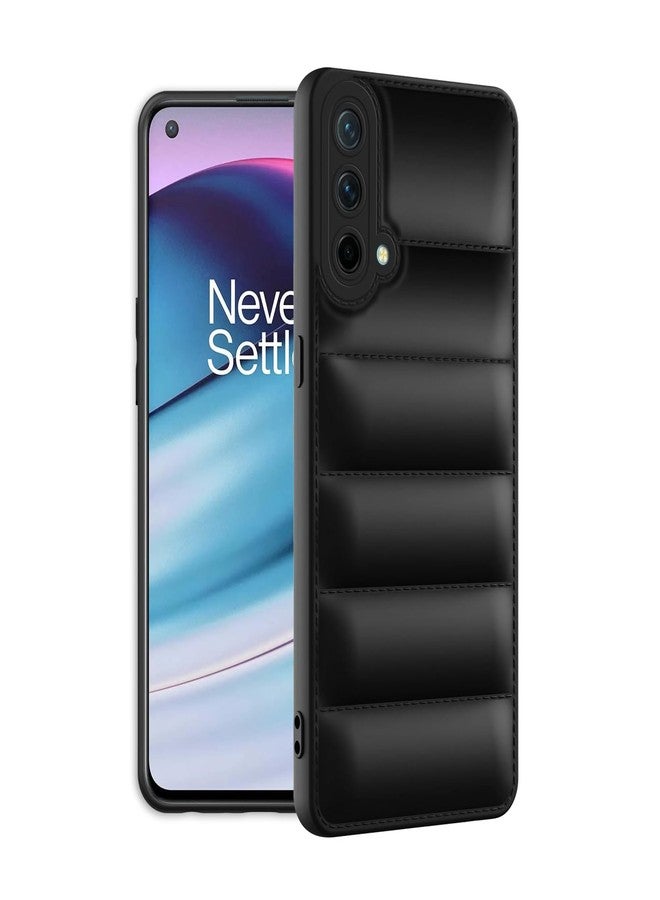 Plus Puffer Case Camera Protection Soft Back Cover for OnePlus Nord CE 5G - Black - Image 2