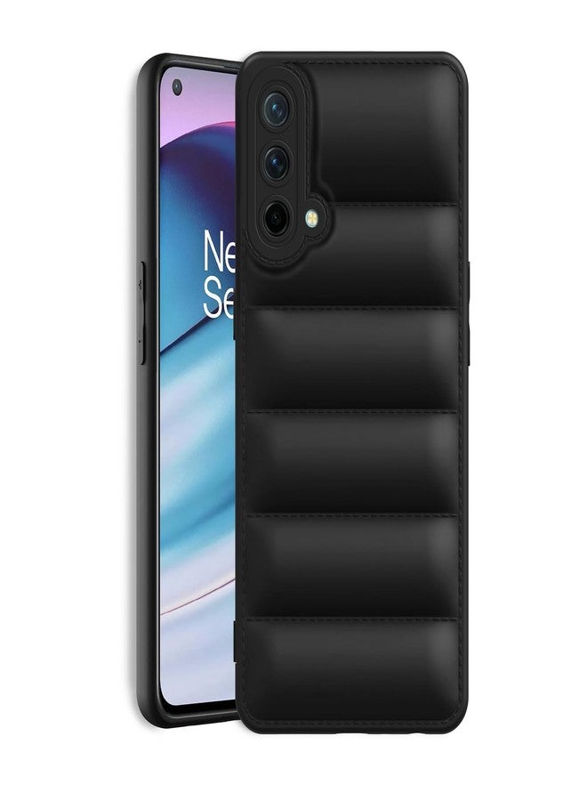 Plus Puffer Case Camera Protection Soft Back Cover for OnePlus Nord CE 5G - Black - Image 1