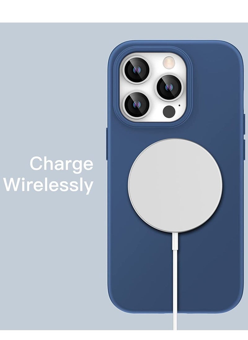 Raxoom Silicone Case for iPhone 14 Pro 6.1-Inch, Silky-Soft Touch Full-Body Protective Phone Case, Shockproof Cover with Microfiber Lining (Cobalt Blue) - Image 2