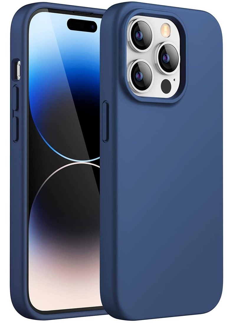 Raxoom Silicone Case for iPhone 14 Pro 6.1-Inch, Silky-Soft Touch Full-Body Protective Phone Case, Shockproof Cover with Microfiber Lining (Cobalt Blue) - Image 1