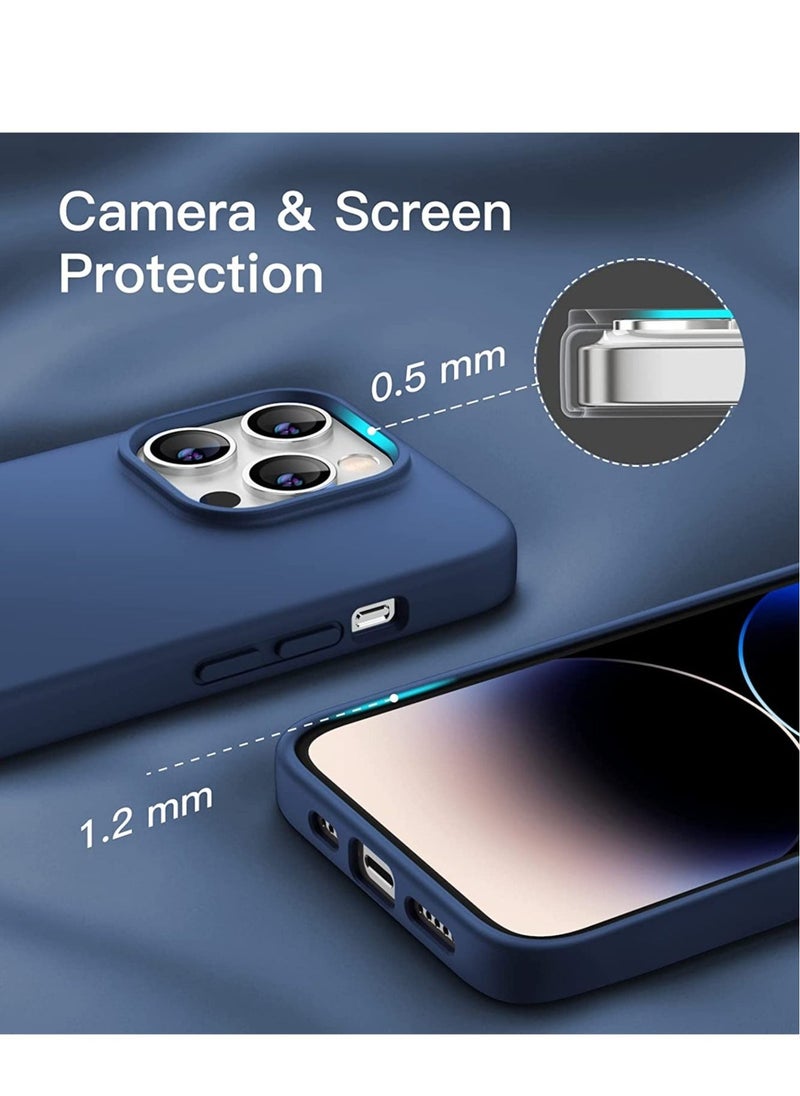Raxoom Silicone Case for iPhone 14 Pro 6.1-Inch, Silky-Soft Touch Full-Body Protective Phone Case, Shockproof Cover with Microfiber Lining (Cobalt Blue) - Image 3