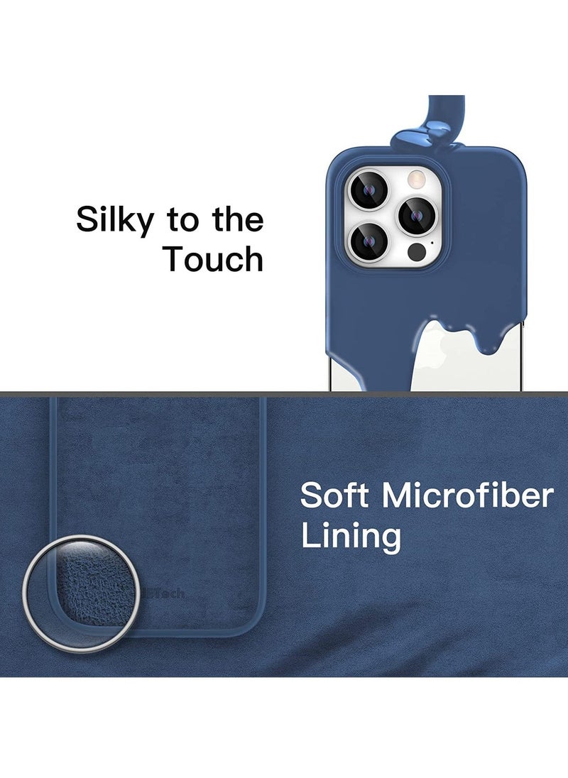 Raxoom Silicone Case for iPhone 14 Pro 6.1-Inch, Silky-Soft Touch Full-Body Protective Phone Case, Shockproof Cover with Microfiber Lining (Cobalt Blue) - Image 5