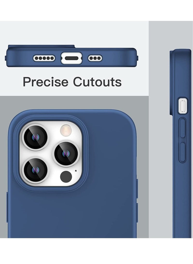 Raxoom Silicone Case for iPhone 14 Pro 6.1-Inch, Silky-Soft Touch Full-Body Protective Phone Case, Shockproof Cover with Microfiber Lining (Cobalt Blue) - Image 4
