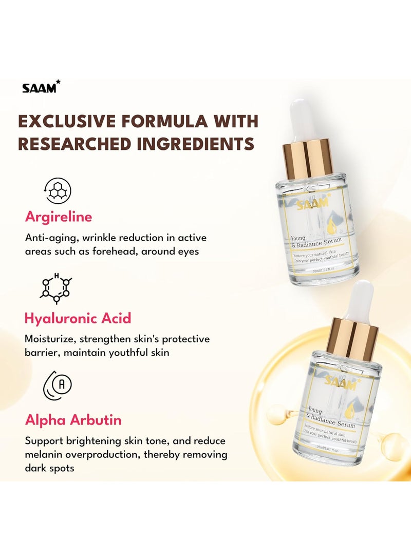 sam SAAM Young Serum with 10% Argireline & Hyaluronic Acid – Anti-Wrinkle, Hydrating & Firming Face Serum - Image 4