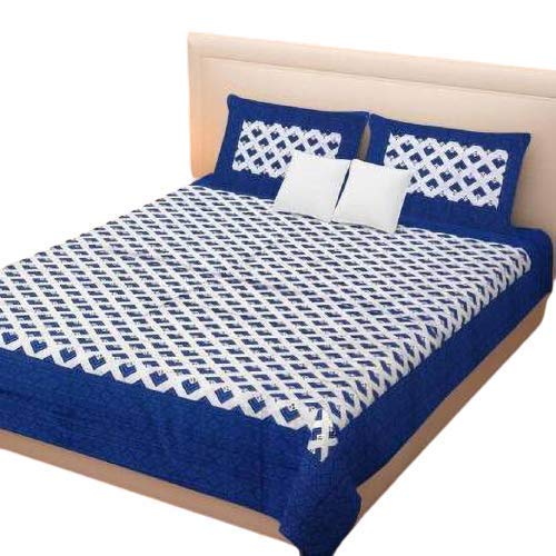 ART WORLD Queen Size Double Bed Sheet with Pillow Covers Pure Cotton Jaipuri Traditional Printed Bedcover (Blue) - Image 5