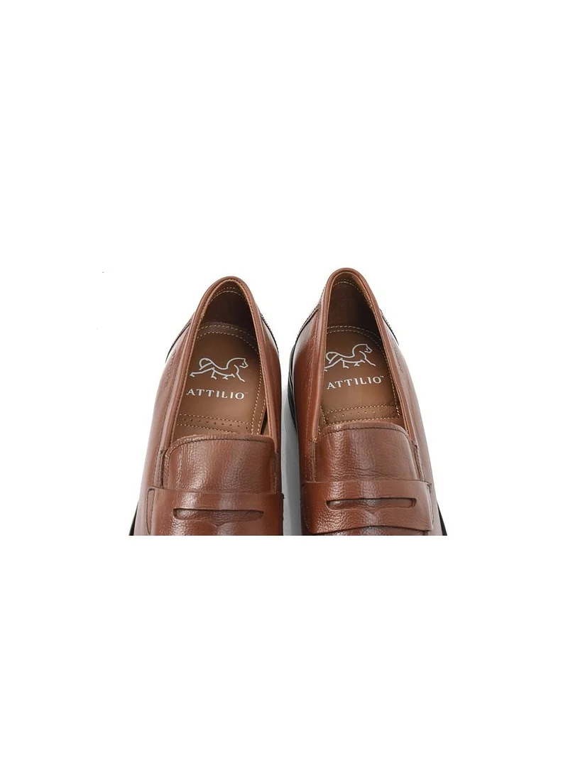 ATTILIO Men's Robert Woo Oxford Derby Loafer Slip On Comfort Tan Brown Leather Work Office Formal Occasion Party Casual Wear Italian Design Anti Skid Padded Insole Trendy Fashion Premium Shoes