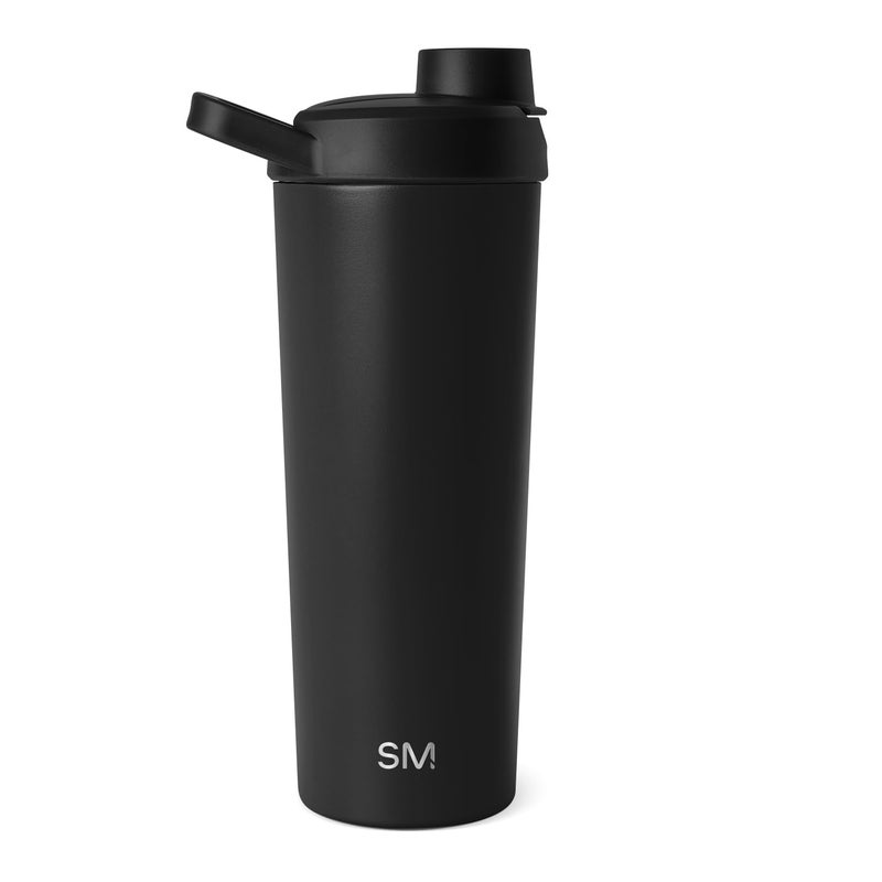 Simple Modern Stainless Steel Shaker Bottle with Ball 24oz | Metal Insulated Cup for Protein Mixes, Shakes and Pre Workout | Rally Collection | Midnight Black - Image 2
