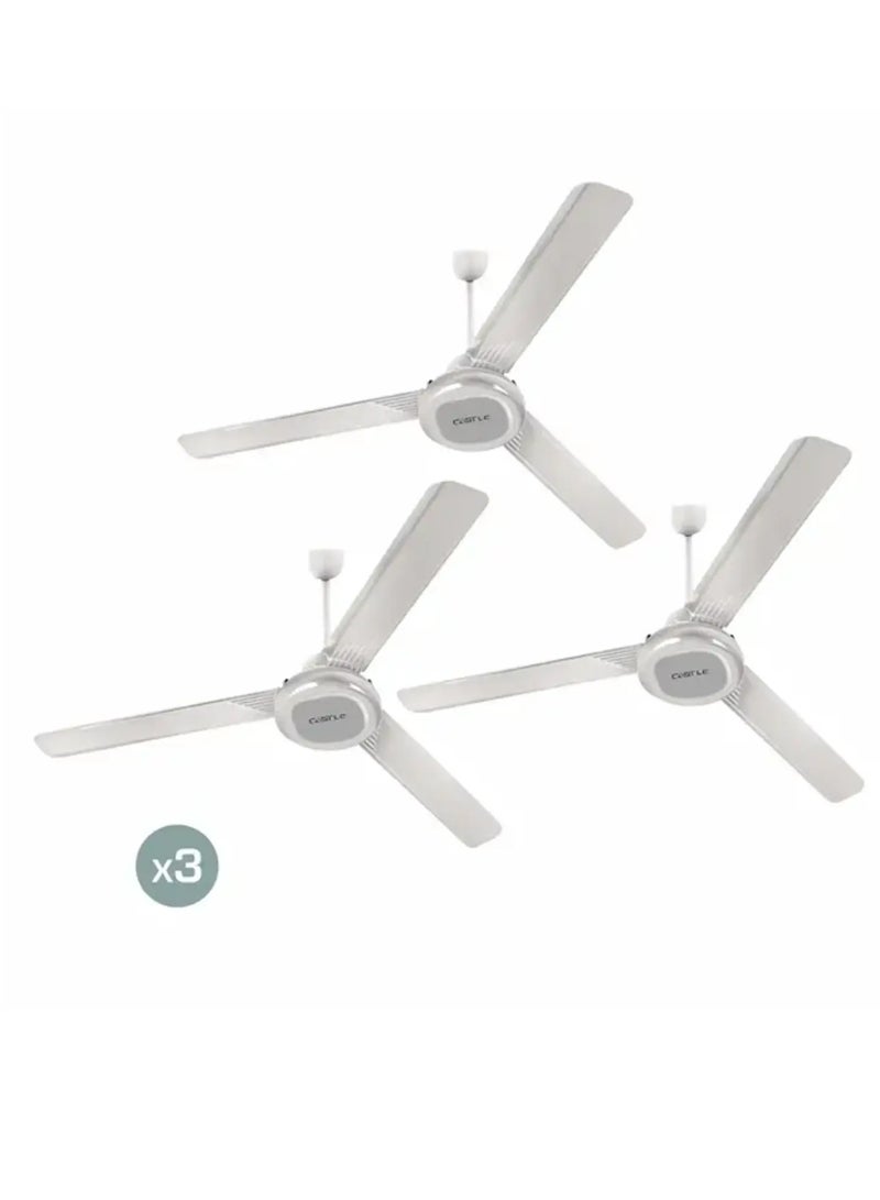 كاسيل مروحة سقف كاسيل 56بوصه بمتور نحاس و5سرعات مجموعه من3مراوح - Image 1