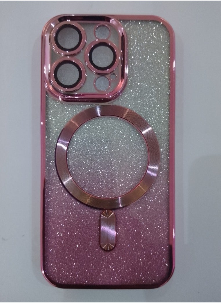 Undefined 4 In 1 Back Protection Cover For IPhone 15 Pro Max With Camera Protector, Wireless Charging And Sugar Sticker, Pink 