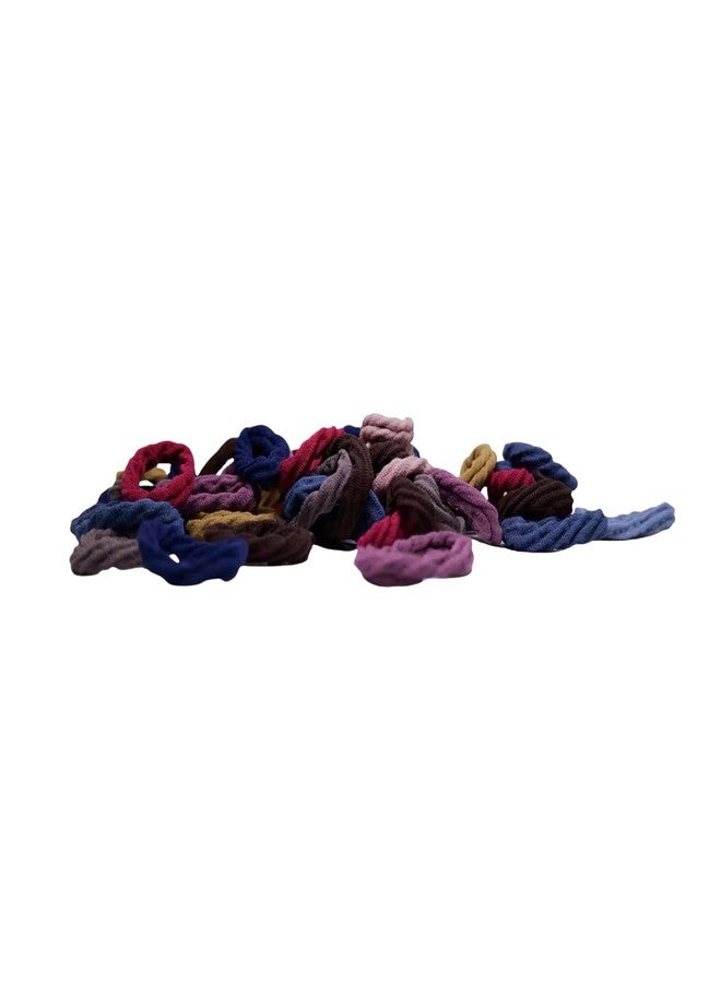 BLBM 50 Pcs Hair Ties with Seamless High Elastic in Ponytail Holders Kit that don't Damage your Hair (Multicolor kit) - Image 1