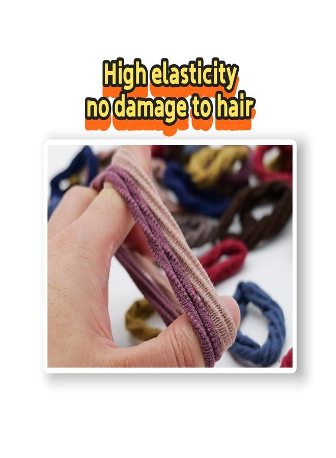 BLBM 50 Pcs Hair Ties with Seamless High Elastic in Ponytail Holders Kit that don't Damage your Hair (Multicolor kit) - Image 3