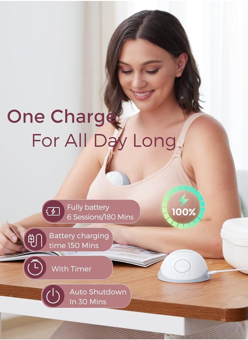Momcozy Breast Pump Hands Free Mobile Style | M6, Wearable Breastfeeding Pump Ideal Rhythm for More Milk, DoubleFit Flange More Fit & Discreet with 3 Modes & 9 Levels  - Image 2