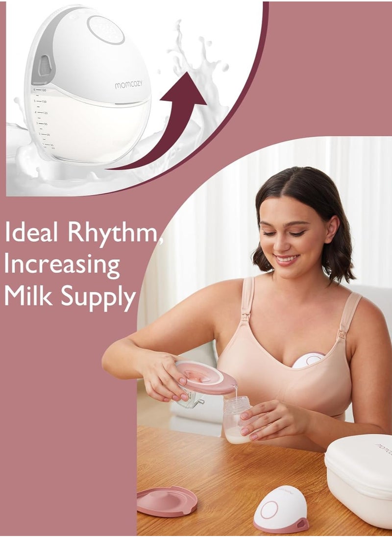 Momcozy Breast Pump Hands Free Mobile Style | M6, Wearable Breastfeeding Pump Ideal Rhythm for More Milk, DoubleFit Flange More Fit & Discreet with 3 Modes & 9 Levels  - Image 4