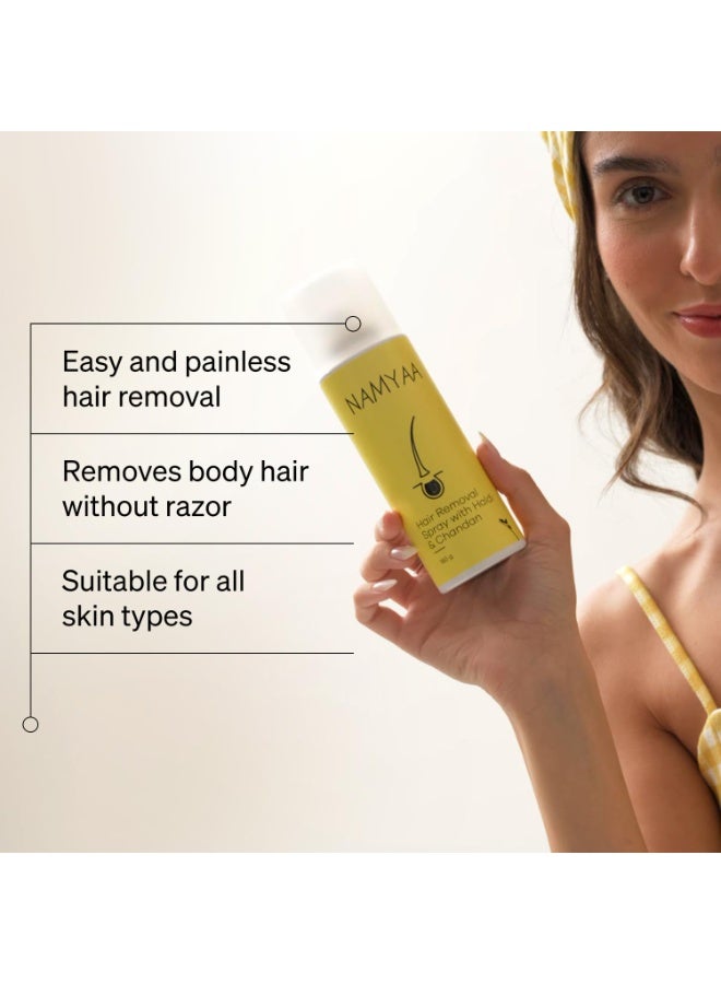 Namyaa Haldi Chandan Hair Removal Cream Spray | Painless Body Hair Removal Spray (180 g) - Image 3