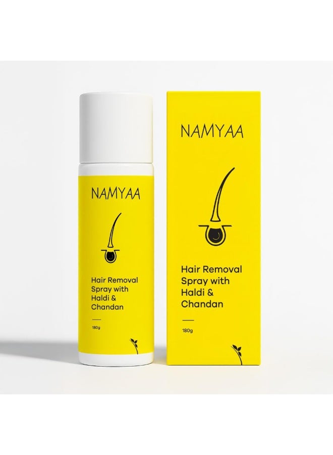 Namyaa Haldi Chandan Hair Removal Cream Spray | Painless Body Hair Removal Spray (180 g) - Image 1