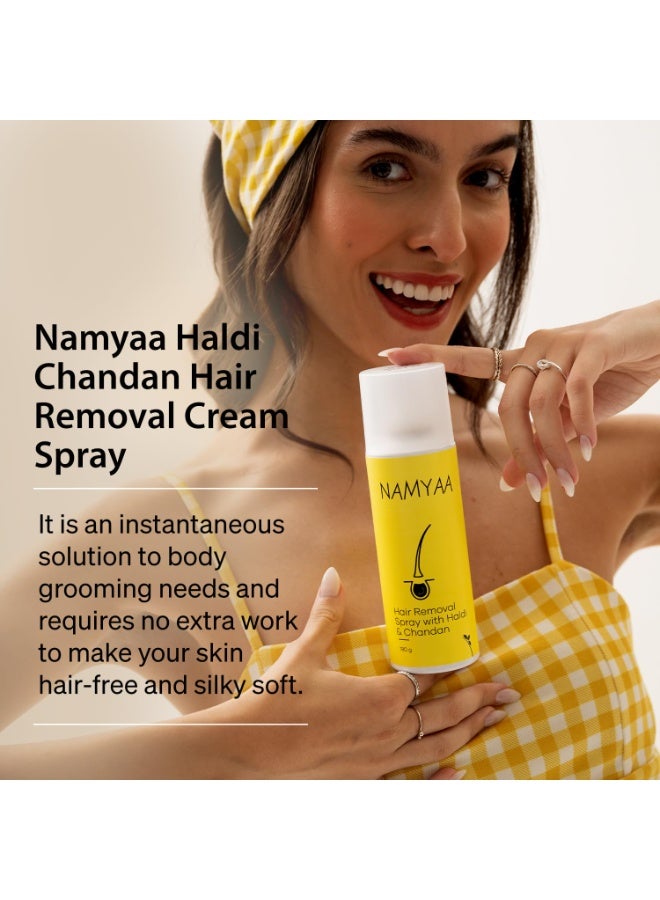Namyaa Haldi Chandan Hair Removal Cream Spray | Painless Body Hair Removal Spray (180 g) - Image 2