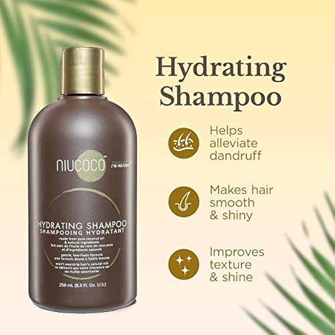 NIUCOCO (250ML) - ALL-NATURAL HYDRATING COCONUT OIL SHAMPOO 100% NON-TOXIC ALLEVIATES DANDRUFF (250ML) - Image 3
