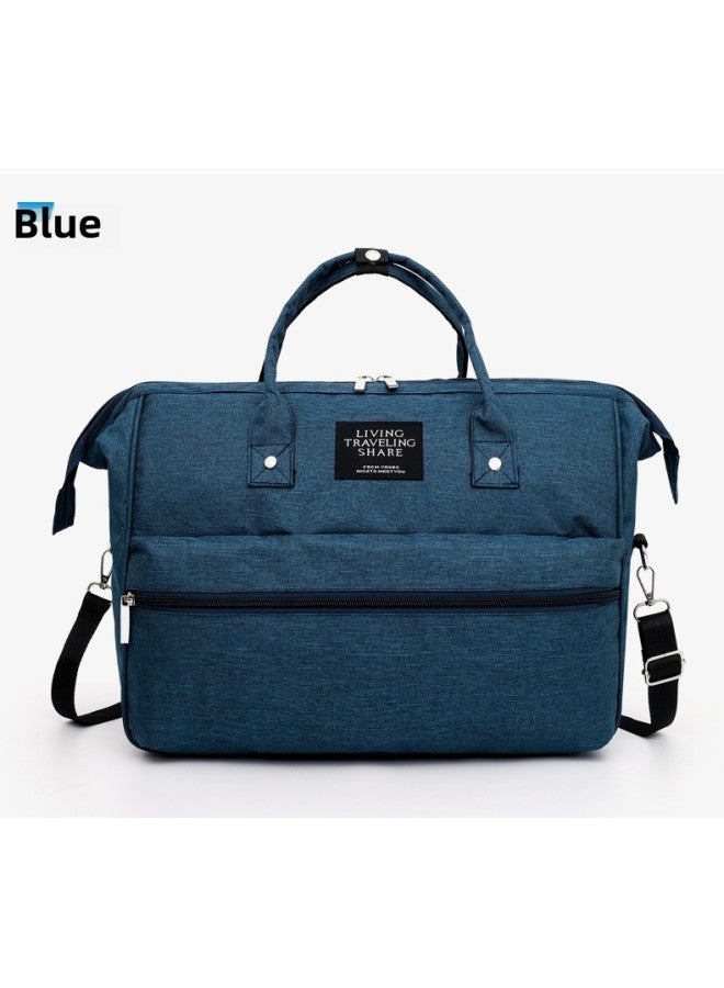 2019 Mummy Bag Portable Multi-functional Mother Bag Maternal And Infant Bag Fashion Shoulder Crossbody Convenient Shoulder Bag For Going Out-Color:Blue - Image 1