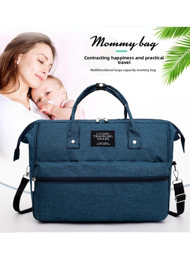 2019 Mummy Bag Portable Multi-functional Mother Bag Maternal And Infant Bag Fashion Shoulder Crossbody Convenient Shoulder Bag For Going Out-Color:Blue - Image 5