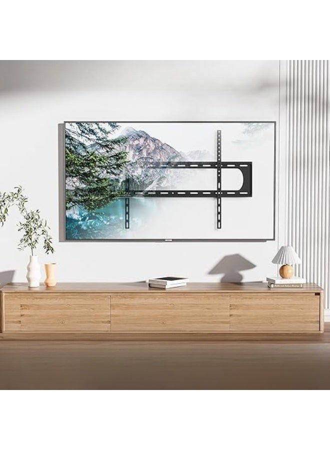 Ultra-Slim Wall Mount TV Bracket for 60–100 Inch Screens, Fixed Flat-to-Wall Design, 100kg Capacity - Image 2